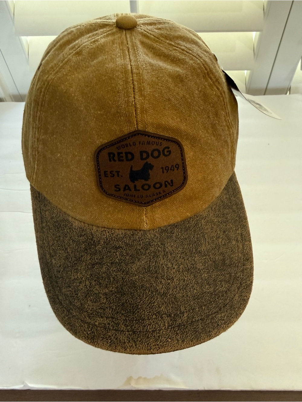 VTG Red Dog Saloon hat Juneau AK leather strap back madeUSA bar cap MSRP $36.99
